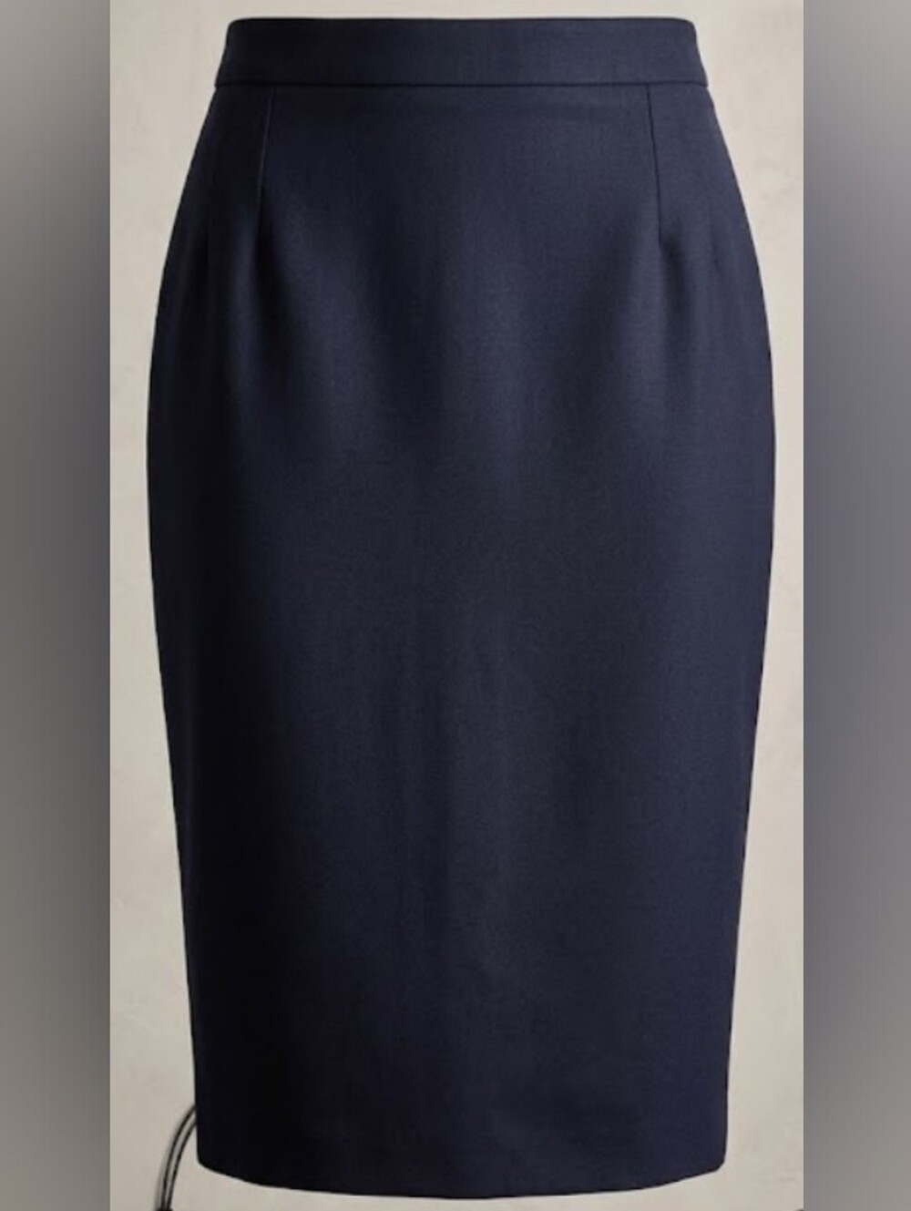 Classic Navy Knee Length Pencil Skirt (Sz 10) Tailored Workwear